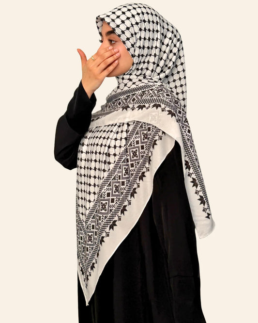 Mithaq Keffiyeh Hijab - Back View